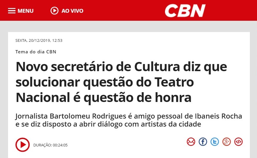 Entrevista com o novo Secretário de Cultura do DF