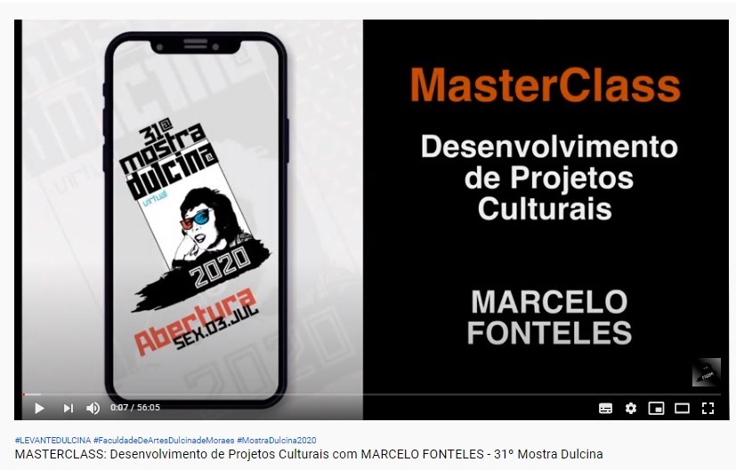 Masterclass – Desenvolvimento de projetos culturais – Mostra Dulcina 2020