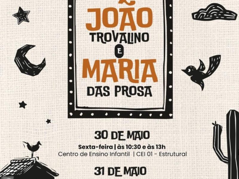Espetáculo “João Trovalino e Maria das Prosa” encanta crianças e famílias com teatro de bonecos e música no DF