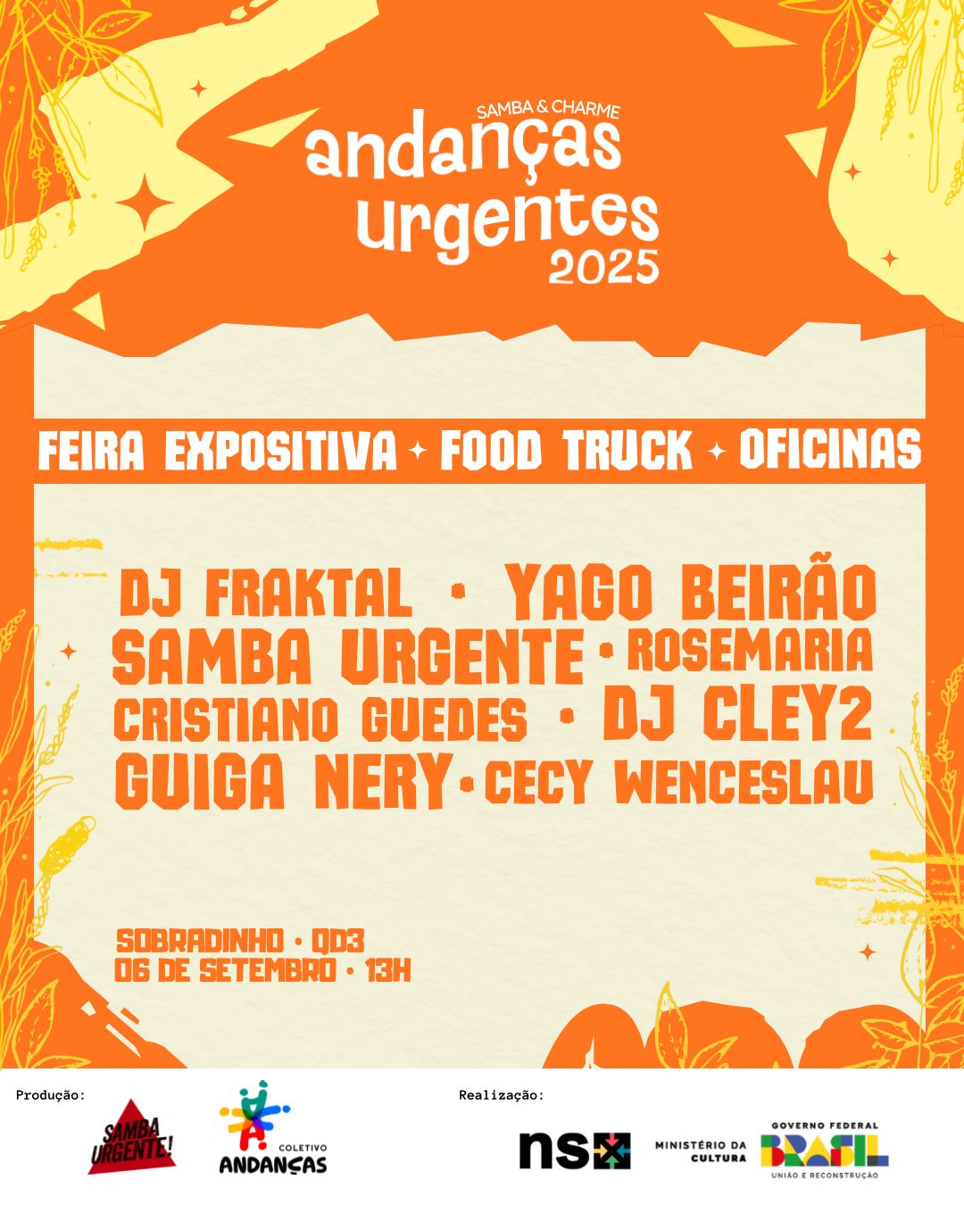 Festival Andanças Urgentes chega a Sobradinho com samba e charme